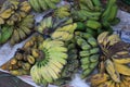 Raw banana market. Royalty Free Stock Photo
