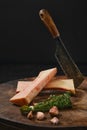 Raw beef bone marrow chopped on half Royalty Free Stock Photo
