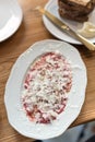 Beef Carpaccio with Shaved Parmesan Cheese Royalty Free Stock Photo