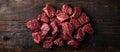 Raw Beef Chuck Roast on Wooden Table Royalty Free Stock Photo