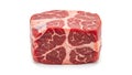 Raw beef chuck steak marbled cut isolated on white background, close up view Royalty Free Stock Photo