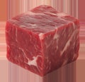 Raw beef cube isolated on transparent background, culinary ingredient concept Royalty Free Stock Photo