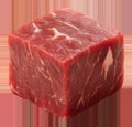 Raw beef cube isolated on transparent background, food and cooking concept Royalty Free Stock Photo
