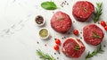 Raw beef filet Mignon steak on a wooden Board with pepper and salt, black Angus marbled meat Royalty Free Stock Photo