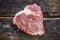 Raw beef in the form of a heart.