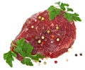 Raw beef isolated