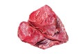 Raw beef liver offal Isolated on white background. Top view. Royalty Free Stock Photo
