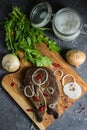 Raw beef liver. Top view. Royalty Free Stock Photo