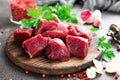 Raw beef meat. Fresh sliced beef sirloin Royalty Free Stock Photo