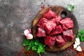 Raw beef meat. Fresh sliced beef sirloin Royalty Free Stock Photo