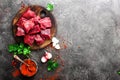 Raw beef meat. Fresh sliced beef sirloin Royalty Free Stock Photo