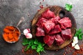 Raw beef meat. Fresh sliced beef sirloin Royalty Free Stock Photo