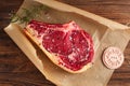 Raw beef Rib bone steak Royalty Free Stock Photo