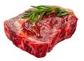 Raw beef rib eye fresh meat steak isolated on white Royalty Free Stock Photo