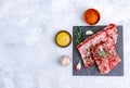 Raw beef ribs, fresh meat, Royalty Free Stock Photo