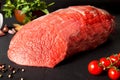 Raw beef round Royalty Free Stock Photo