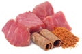 Raw beef with spices Royalty Free Stock Photo