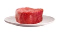 Raw beef steak on plate Royalty Free Stock Photo