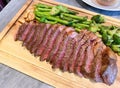 raw beef steck with broccoli Royalty Free Stock Photo