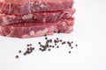 Raw Beef Strip Loins Steak and Some Black Pepper Corns #1