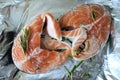 Raw big salmon ready for the oven Royalty Free Stock Photo