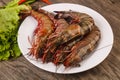 Raw big tiger prawn Royalty Free Stock Photo