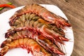 Raw big tiger prawn Royalty Free Stock Photo