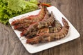 Raw big tiger prawn Royalty Free Stock Photo