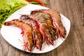 Raw big tiger prawn Royalty Free Stock Photo