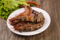 Raw big tiger prawn Royalty Free Stock Photo