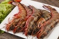 Raw big tiger prawn Royalty Free Stock Photo