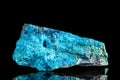 Raw blue apatite mineral stone in front of black background Royalty Free Stock Photo