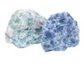 Raw Blue Calcite and Green Apophyllite Clusters in matrix