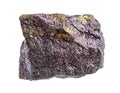 raw Bornite with Chalcopyrite rock isolated