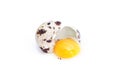 Raw broken quail egg Royalty Free Stock Photo