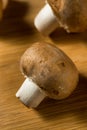 Raw Brown Organic Baby Bella Mushrooms Royalty Free Stock Photo