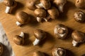 Raw Brown Organic Baby Bella Mushrooms Royalty Free Stock Photo