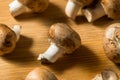 Raw Brown Organic Baby Bella Mushrooms Royalty Free Stock Photo