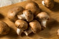 Raw Brown Organic Baby Bella Mushrooms Royalty Free Stock Photo