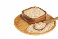 Raw Brown Rice - Basic Cereal For Food; Photo On White Background