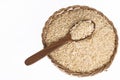 Raw Brown Rice - Basic Cereal For Food; Photo On White Background