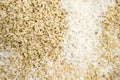 Raw brown and white rice mixed Royalty Free Stock Photo