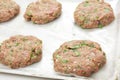 Raw burger patties