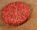 Raw burger patty