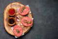 Raw burgers cutlets from marble beef meat Royalty Free Stock Photo