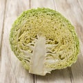 Raw cabbage cut in half Royalty Free Stock Photo