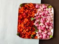 Raw carrots, beetroots and small onions. Royalty Free Stock Photo