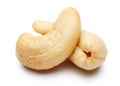 Raw cashew nuts isolated on white Royalty Free Stock Photo