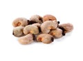 Raw cashew nuts on white Royalty Free Stock Photo