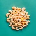 Raw Cashews Large Quantity on Smooth Surface
